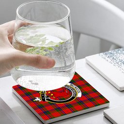 ScotsTee Shop Scottish McNicol of Scorrybreac Crest Tartan Drinks Coasters – Wood, Rubber, Ceramic