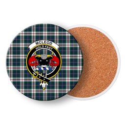 ScotsTee Shop Scottish McLeod Of Californian Modern Crest Tartan Drinks Coasters – Wood, Rubber, Ceramic