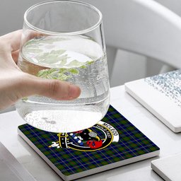 ScotsTee Shop Scottish McLeod of Harris Modern Crest Tartan Drinks Coasters – Wood, Rubber, Ceramic