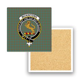 ScotsTee Shop Scottish McKintosh Hunting Ancient Crest Tartan Drinks Coasters – Wood, Rubber, Ceramic