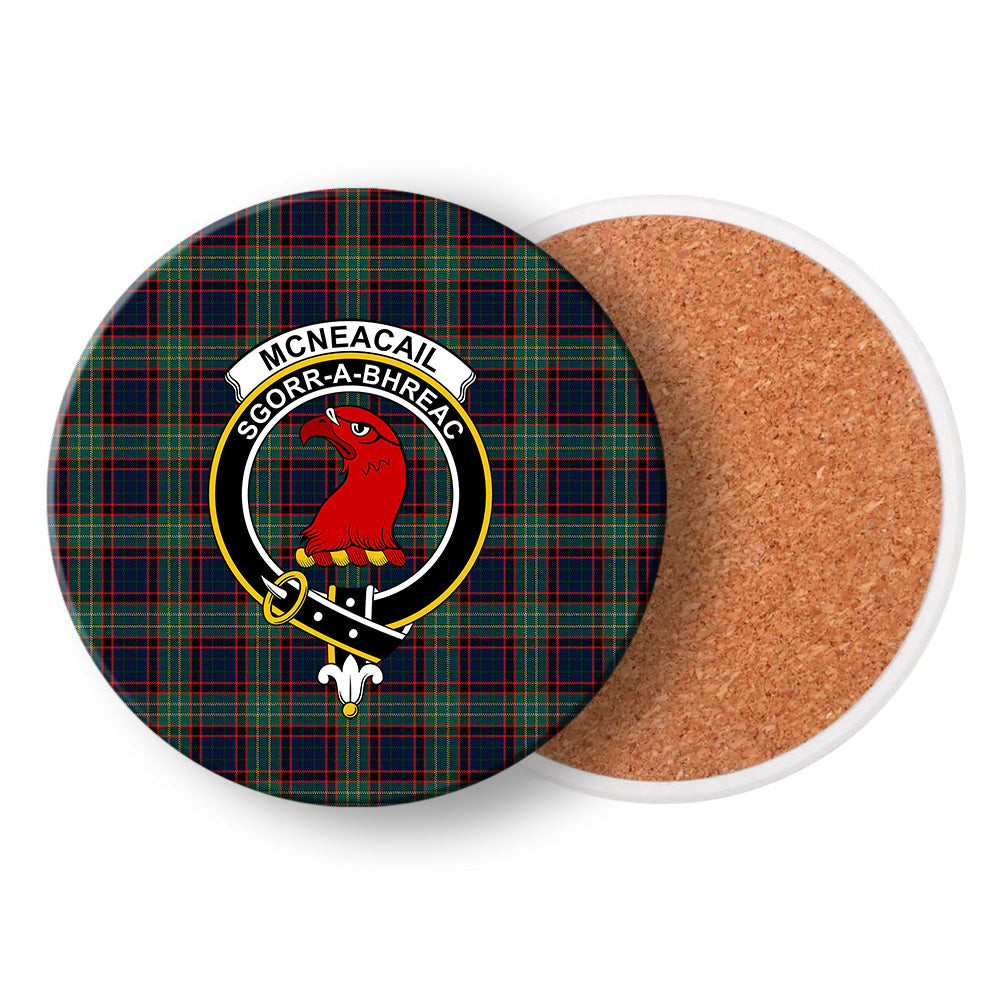 ScotsTee Shop Scottish McNeacail Hunting Modern Crest Tartan Drinks Coasters – Wood, Rubber, Ceramic
