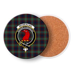 ScotsTee Shop Scottish McNeacail Hunting Modern Crest Tartan Drinks Coasters – Wood, Rubber, Ceramic