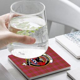 ScotsTee Shop Scottish McLeod Red Ancient Crest Tartan Drinks Coasters – Wood, Rubber, Ceramic