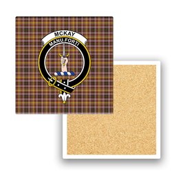 ScotsTee Shop Scottish McKay of Strathnaver Ancient Crest Tartan Drinks Coasters – Wood, Rubber, Ceramic