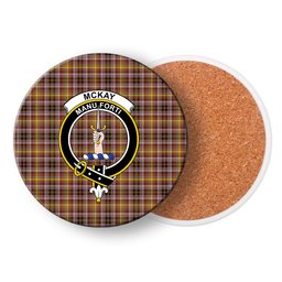 ScotsTee Shop Scottish McKay of Strathnaver Ancient Crest Tartan Drinks Coasters – Wood, Rubber, Ceramic