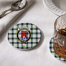 ScotsTee Shop Scottish Mcnaghten Dress Modern Crest Tartan Drinks Coasters – Wood, Rubber, Ceramic