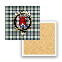 ScotsTee Shop Scottish Mcnaghten Dress Modern Crest Tartan Drinks Coasters – Wood, Rubber, Ceramic