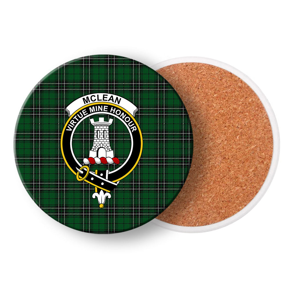 ScotsTee Shop Scottish McLean of Duart Hunting Crest Tartan Drinks Coasters – Wood, Rubber, Ceramic