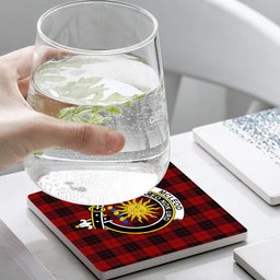 ScotsTee Shop Scottish McLeod of Raasay Crest Tartan Drinks Coasters – Wood, Rubber, Ceramic