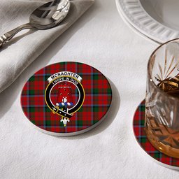 ScotsTee Shop Scottish Mcnaghten Crest Tartan Drinks Coasters – Wood, Rubber, Ceramic