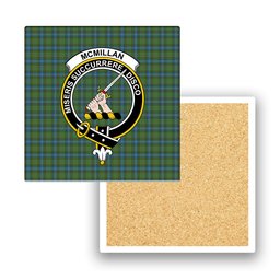 ScotsTee Shop Scottish McMillan Hunting Ancient Crest Tartan Drinks Coasters – Wood, Rubber, Ceramic