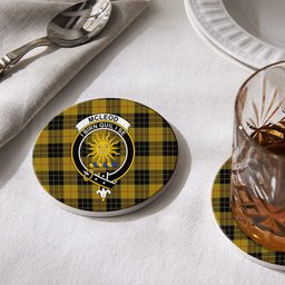 ScotsTee Shop Scottish McLeod of Lewis Ancient Crest Tartan Drinks Coasters – Wood, Rubber, Ceramic