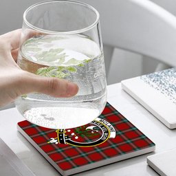 ScotsTee Shop Scottish McLaine of Loch Buie Crest Tartan Drinks Coasters – Wood, Rubber, Ceramic