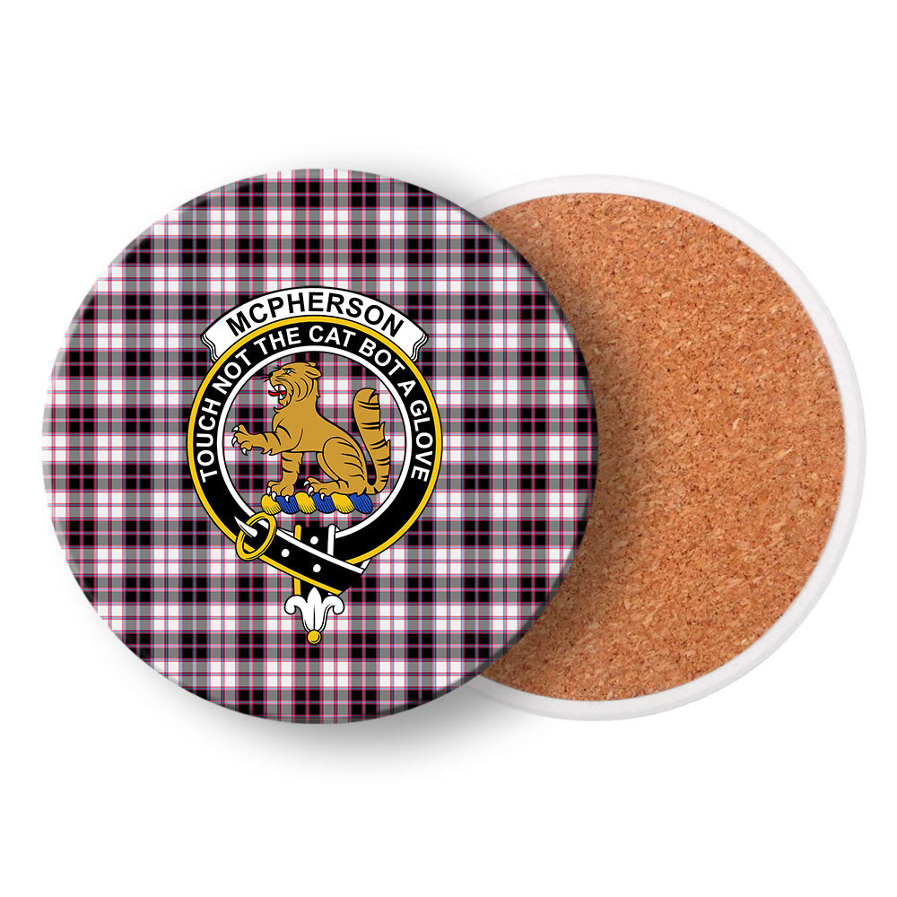 ScotsTee Shop Scottish McPherson Hunting Modern Crest Tartan Drinks Coasters – Wood, Rubber, Ceramic