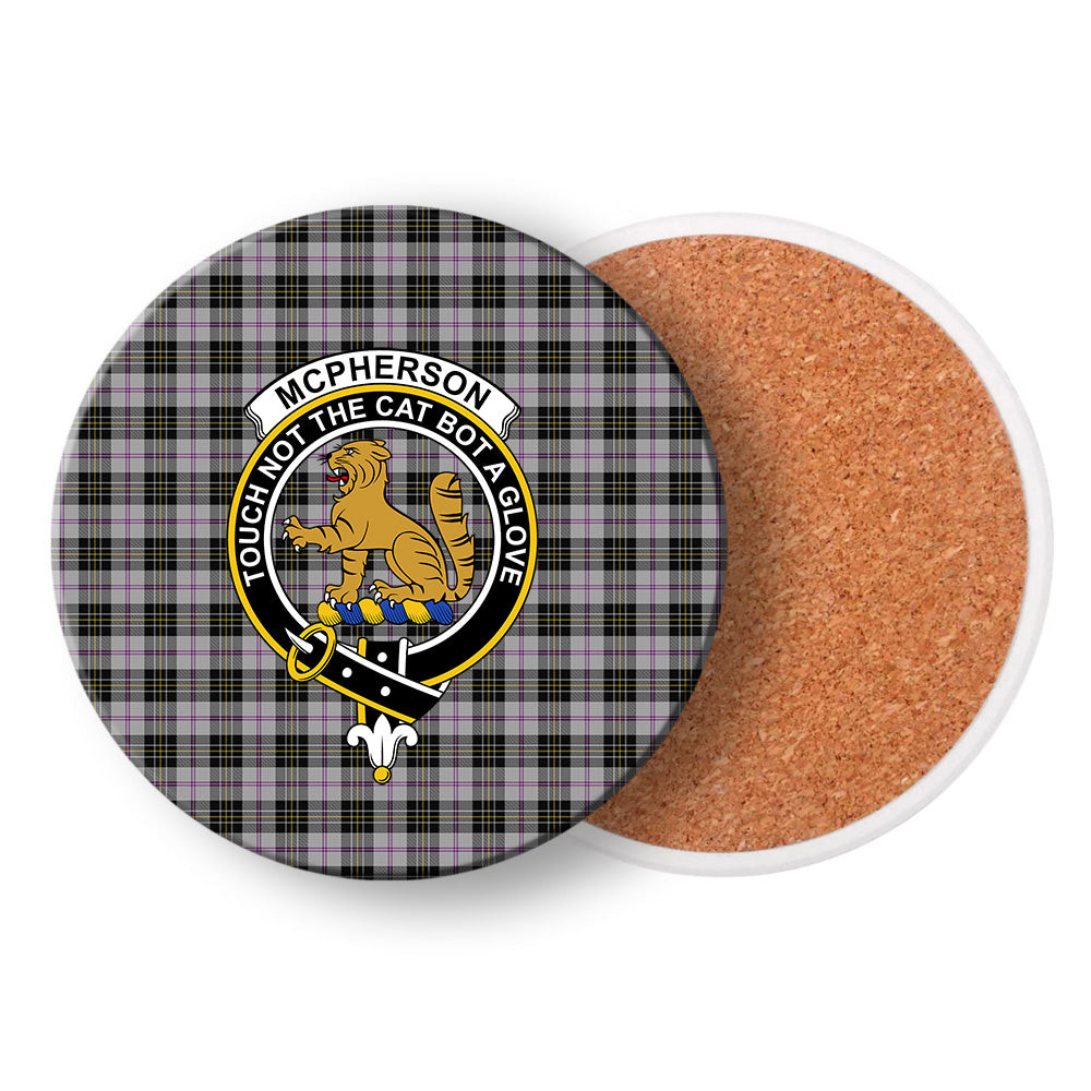 ScotsTee Shop Scottish McPherson Dress Ancient Crest Tartan Drinks Coasters – Wood, Rubber, Ceramic