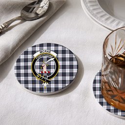 ScotsTee Shop Scottish McRae Dress Modern Crest Tartan Drinks Coasters – Wood, Rubber, Ceramic