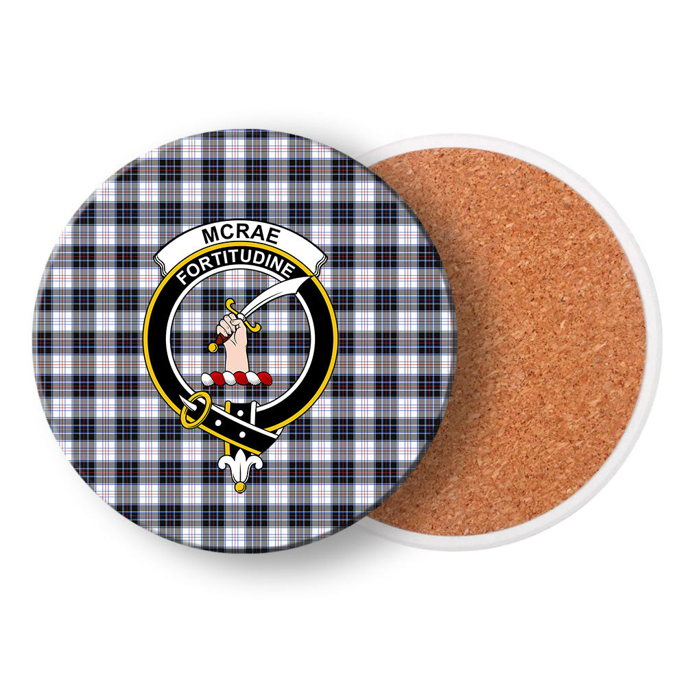 ScotsTee Shop Scottish McRae Dress Modern Crest Tartan Drinks Coasters – Wood, Rubber, Ceramic