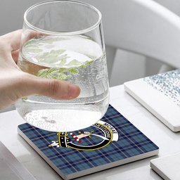 ScotsTee Shop Scottish McRae of America Crest Tartan Drinks Coasters – Wood, Rubber, Ceramic