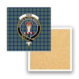 ScotsTee Shop Scottish Reid (Mill City) Modern Clan Crest Tartan Drinks Coasters – Wood, Rubber, Ceramic