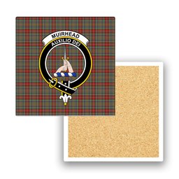 ScotsTee Shop Scottish Muirhead Hunting Modern Crest Tartan Drinks Coasters – Wood, Rubber, Ceramic