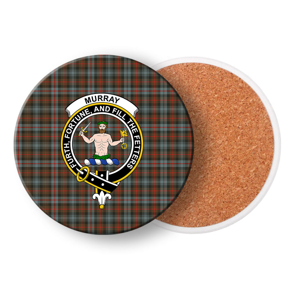 ScotsTee Shop Scottish Murray of Atholl Weathered Crest Tartan Drinks Coasters – Wood, Rubber, Ceramic