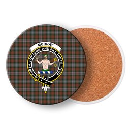 ScotsTee Shop Scottish Murray of Atholl Weathered Crest Tartan Drinks Coasters – Wood, Rubber, Ceramic