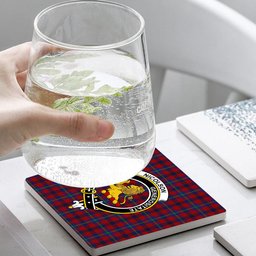 ScotsTee Shop Scottish Nicolson of Tiree & Coll Crest Tartan Drinks Coasters – Wood, Rubber, Ceramic