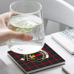 ScotsTee Shop Scottish Rattray of Lude Crest Tartan Drinks Coasters – Wood, Rubber, Ceramic