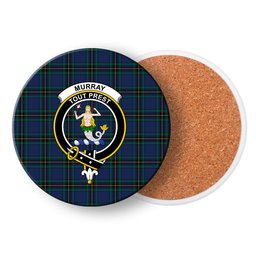 ScotsTee Shop Scottish Murray of Elibank Modern Crest Tartan Drinks Coasters – Wood, Rubber, Ceramic