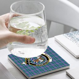 ScotsTee Shop Scottish Ralston Crest Tartan Drinks Coasters – Wood, Rubber, Ceramic