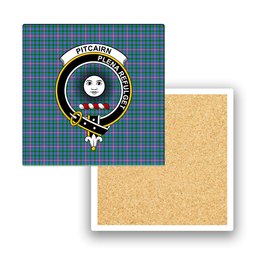 ScotsTee Shop Scottish Pitcairn Hunting Crest Tartan Drinks Coasters – Wood, Rubber, Ceramic