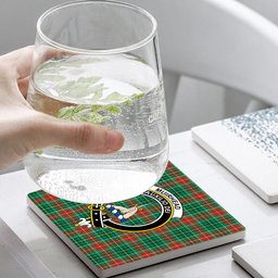 ScotsTee Shop Scottish Muirhead Modern Crest Tartan Drinks Coasters – Wood, Rubber, Ceramic