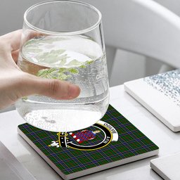 ScotsTee Shop Scottish Ogilvie of Inverarity Wilsons_ Crest Tartan Drinks Coasters – Wood, Rubber, Ceramic