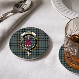 ScotsTee Shop Scottish Ogilvie (Ogilvy) Hunting Crest Tartan Drinks Coasters – Wood, Rubber, Ceramic