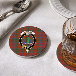 ScotsTee Shop Scottish Murray of Tullibardine Ancient Crest Tartan Drinks Coasters – Wood, Rubber, Ceramic