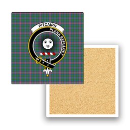 ScotsTee Shop Scottish Pitcairn Hunting Ancient Crest Tartan Drinks Coasters – Wood, Rubber, Ceramic