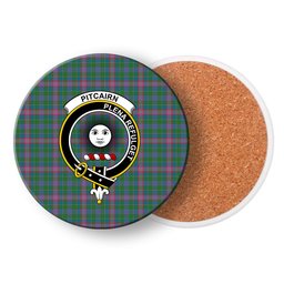 ScotsTee Shop Scottish Pitcairn Hunting Ancient Crest Tartan Drinks Coasters – Wood, Rubber, Ceramic