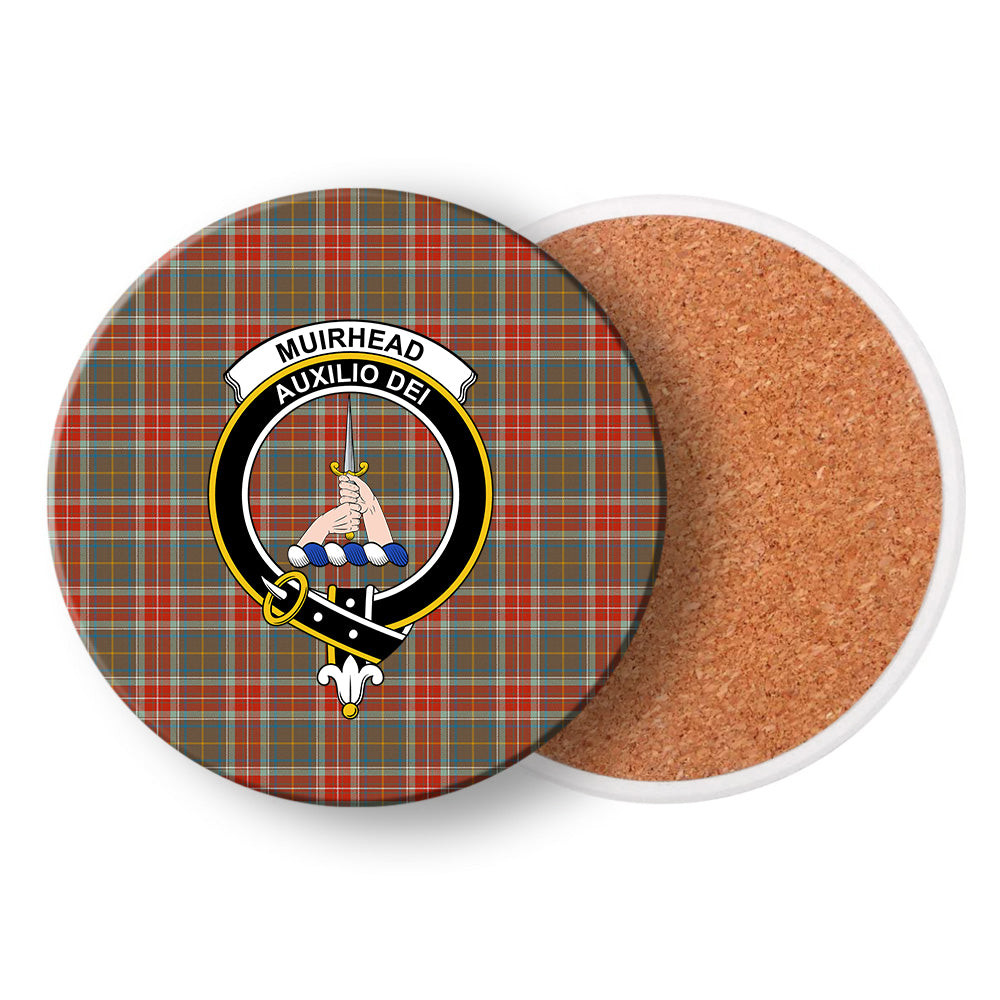 ScotsTee Shop Scottish Muirhead Hunting Ancient Crest Tartan Drinks Coasters – Wood, Rubber, Ceramic