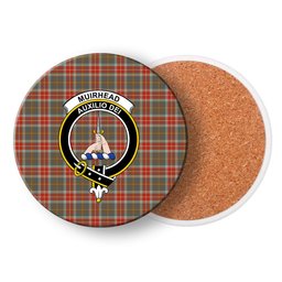 ScotsTee Shop Scottish Muirhead Hunting Ancient Crest Tartan Drinks Coasters – Wood, Rubber, Ceramic