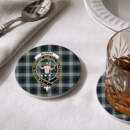 ScotsTee Shop Scottish Murray of Atholl Dress Crest Tartan Drinks Coasters – Wood, Rubber, Ceramic