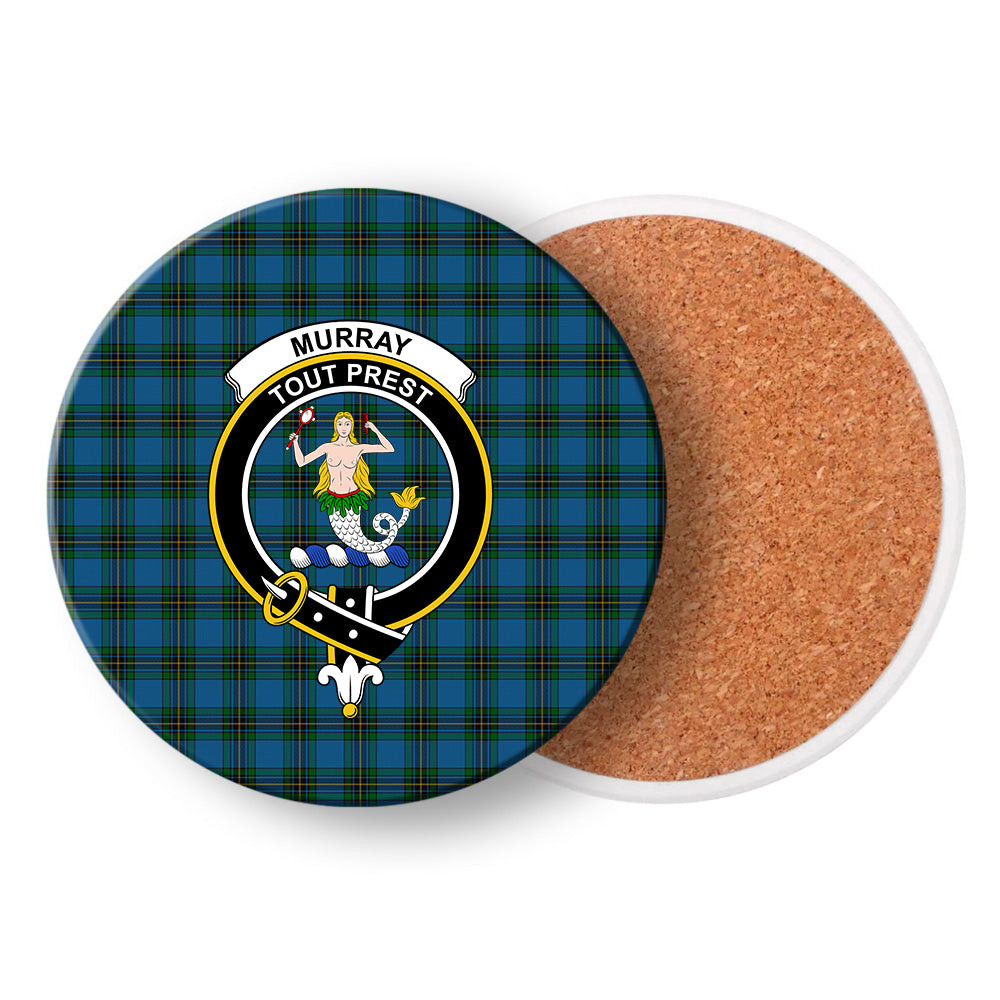 ScotsTee Shop Scottish Murray of Elibank Crest Tartan Drinks Coasters – Wood, Rubber, Ceramic