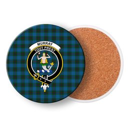 ScotsTee Shop Scottish Murray of Elibank Crest Tartan Drinks Coasters – Wood, Rubber, Ceramic