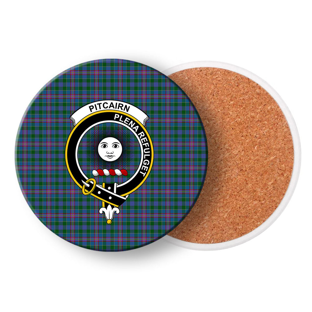 ScotsTee Shop Scottish Pitcairn Heritage Hunting Crest Tartan Drinks Coasters – Wood, Rubber, Ceramic