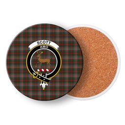 ScotsTee Shop Scottish Scott Brown Hunting Modern Crest Tartan Drinks Coasters – Wood, Rubber, Ceramic