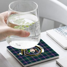 ScotsTee Shop Scottish Shaw of Carolina Modern Crest Tartan Drinks Coasters – Wood, Rubber, Ceramic