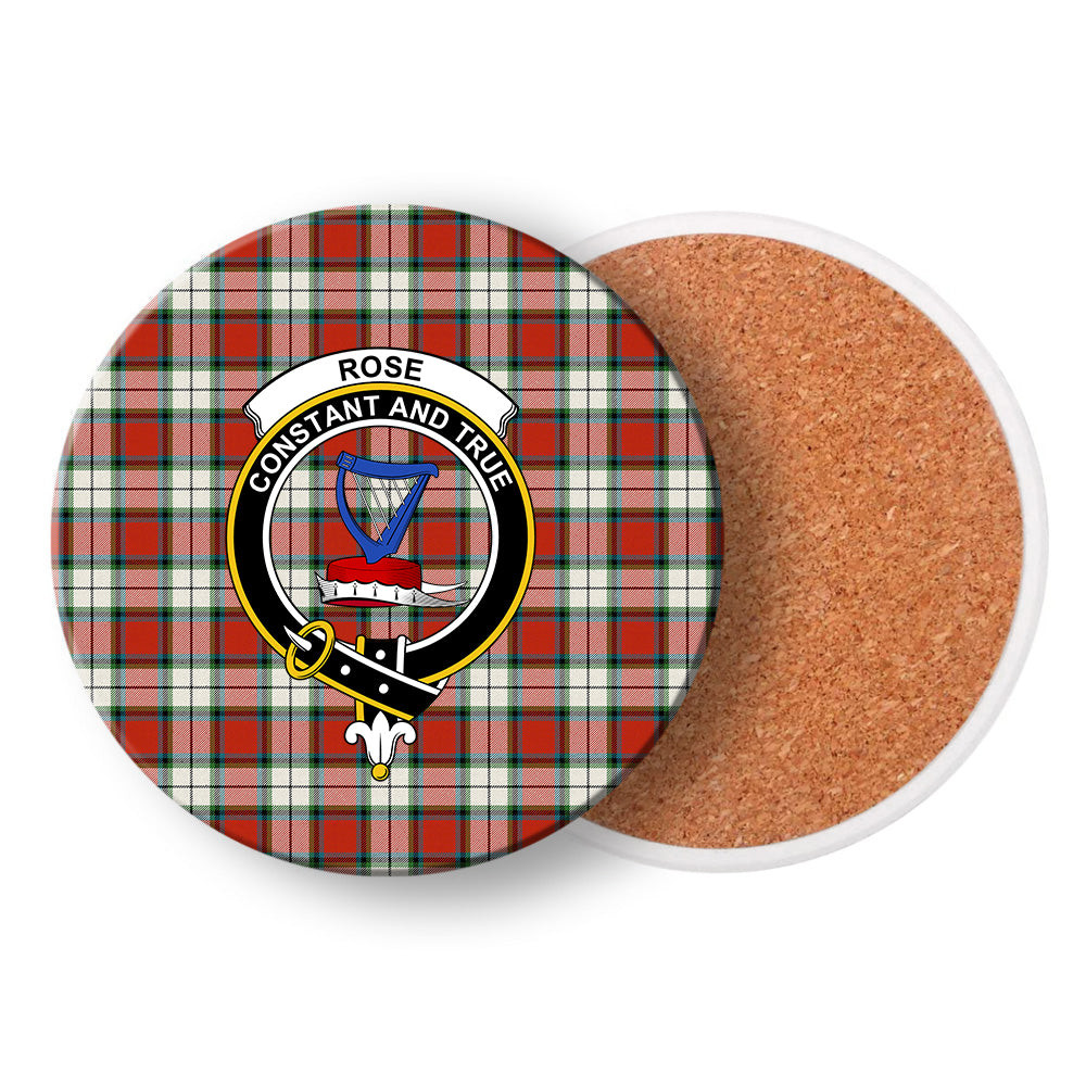 ScotsTee Shop Scottish Rose Dress Ancient Crest Tartan Drinks Coasters – Wood, Rubber, Ceramic