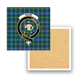 ScotsTee Shop Scottish Shaw of Carolina Ancient Crest Tartan Drinks Coasters – Wood, Rubber, Ceramic