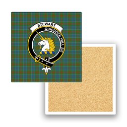 ScotsTee Shop Scottish Stewart of Appin Hunting Ancient Clan Crest Tartan Drinks Coasters – Wood, Rubber, Ceramic
