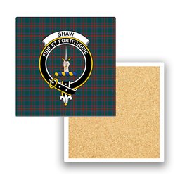 ScotsTee Shop Scottish Shaw of Tordarroch Hunting Modern Crest Tartan Drinks Coasters – Wood, Rubber, Ceramic