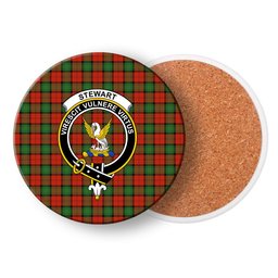 ScotsTee Shop Scottish Stewart of Atholl Ancient Crest Tartan Drinks Coasters – Wood, Rubber, Ceramic